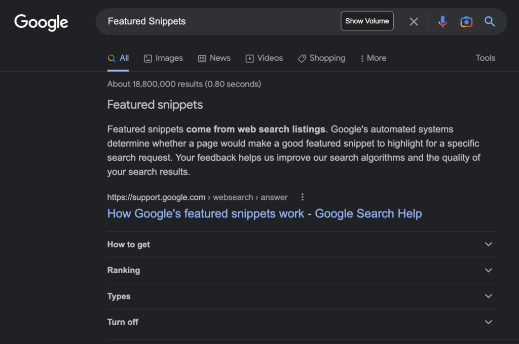 Google Featured Snippets