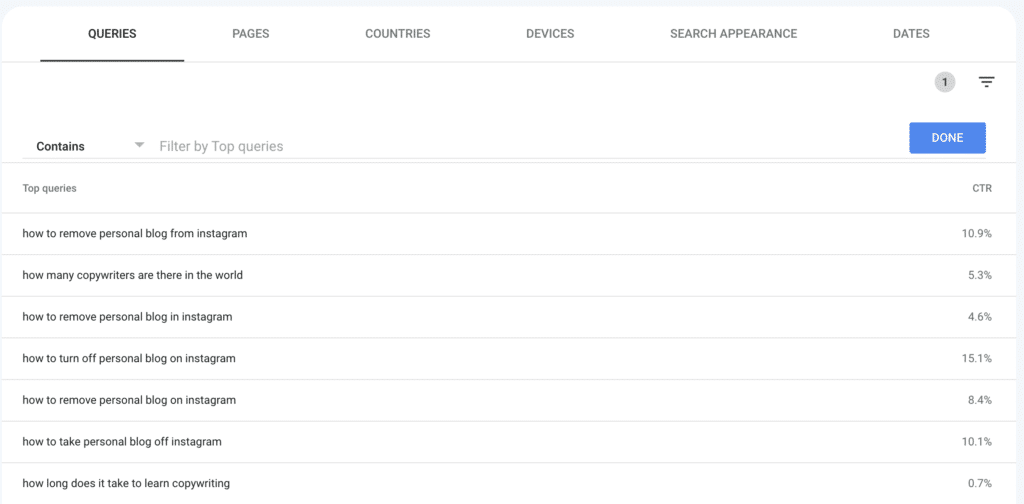 google search console GSC sort by CTR