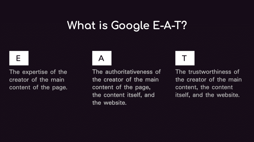 E A T Google EAT 1