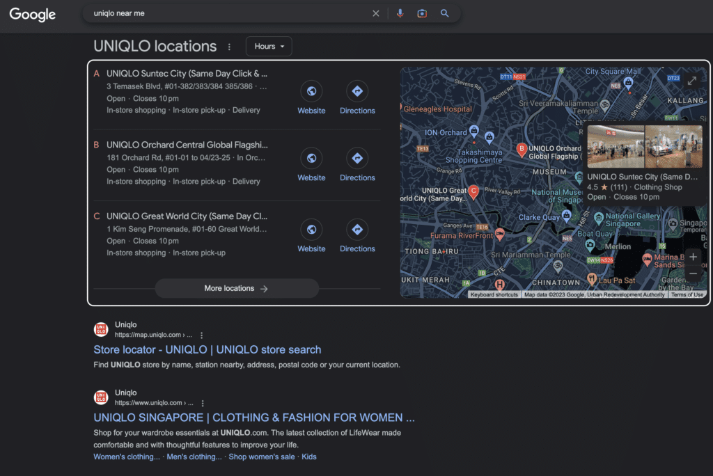 Google Map Showing location business lists
