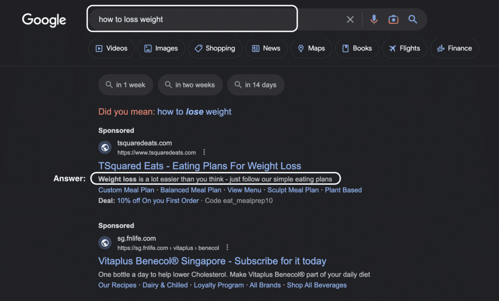 Google SERP Ads Descriptions