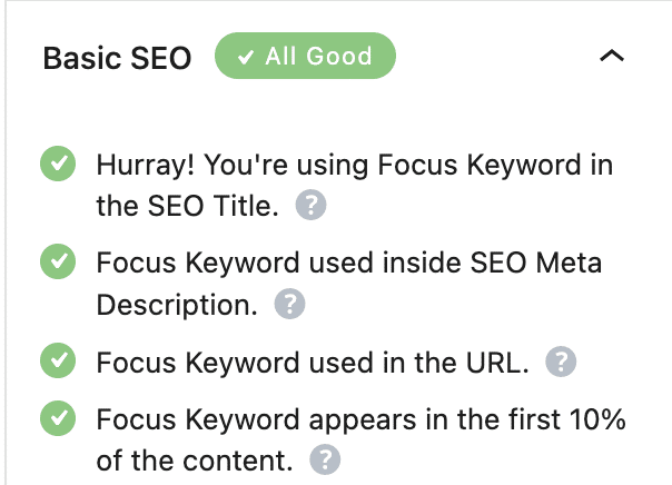 SEO Plugin analysis content