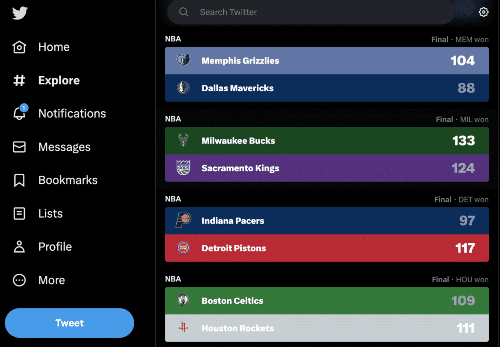 Twitter Explore