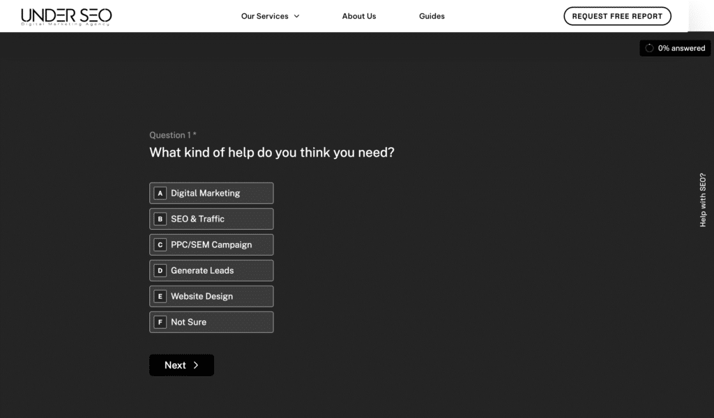 UnderSEO Form Page Typefrom